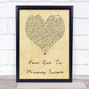 Celine Dion Pour Que Tu M'aimes Encore Vintage Heart Song Lyric Print