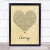 Ellie Goulding Army Vintage Heart Song Lyric Print