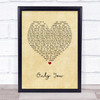 Jack Savoretti Only You Vintage Heart Song Lyric Print