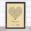 Mariah Carey Whenever You Call Vintage Heart Song Lyric Print