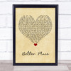 Rachel Platten Better Place Vintage Heart Song Lyric Print