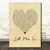 Skinny Living Let Me In Vintage Heart Song Lyric Print