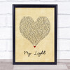 Sully Erna My Light Vintage Heart Song Lyric Print