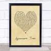 The Hunna Sycamore Tree Vintage Heart Song Lyric Print