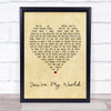 Tom Jones You're My World Vintage Heart Song Lyric Print