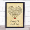 U2 Running To Stand Still Vintage Heart Song Lyric Print