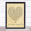 You Make Loving Fun Fleetwood Mac Vintage Heart Quote Song Lyric Print