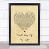 Bright Eyes First Day Of My Life Vintage Heart Song Lyric Quote Print