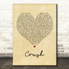 Dave Matthews Band Crush Vintage Heart Song Lyric Quote Print