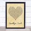 Dixie Chicks Goodbye Earl Vintage Heart Song Lyric Quote Print