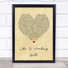 Eric Church Like A Wrecking Ball Vintage Heart Song Lyric Quote Print