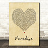 George Ezra Paradise Vintage Heart Song Lyric Quote Print