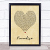 George Ezra Paradise Vintage Heart Song Lyric Quote Print