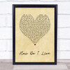 LeAnn Rimes How Do I Live Vintage Heart Song Lyric Quote Print