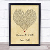 Michael Buble Haven't Met You Yet Vintage Heart Song Lyric Quote Print