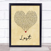 Michael Buble Lost Vintage Heart Song Lyric Quote Print