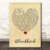 Blackbird The Beatles Vintage Heart Quote Song Lyric Print
