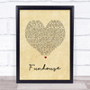 Pink Funhouse Vintage Heart Song Lyric Quote Print