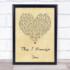 Ronan Keating This I Promise You Vintage Heart Song Lyric Quote Print