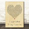 Stevie Wonder I Just Called To Say I Love You Vintage Heart Song Lyric Print