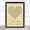 Stevie Wonder I Just Called To Say I Love You Vintage Heart Song Lyric Print