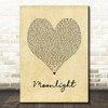 Ali Gatie Moonlight Vintage Heart Song Lyric Print
