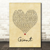 Calvin Harris & Rag'n'Bone Man Giant Vintage Heart Song Lyric Print