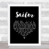 Petula Clark Sailor Black Heart Song Lyric Print