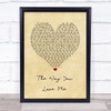 Faith Hill The Way You Love Me Vintage Heart Song Lyric Print