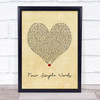 Frank Turner Four Simple Words Vintage Heart Song Lyric Print