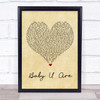Gerald Levert Baby U Are Vintage Heart Song Lyric Print