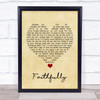 Journey Faithfully Vintage Heart Song Lyric Print