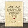 Keane On a Day Like Today Vintage Heart Song Lyric Print