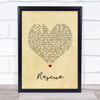 Lauren Daigle Rescue Vintage Heart Song Lyric Print