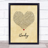 Loud Luxury feat. Brando Body Vintage Heart Song Lyric Print