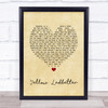 Pearl Jam Yellow Ledbetter Vintage Heart Song Lyric Print