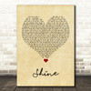 Take That Shine Vintage Heart Song Lyric Print
