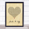 Taylor Swift Shake It Off Vintage Heart Song Lyric Print