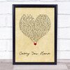 Ward Thomas Carry You Home Vintage Heart Song Lyric Print