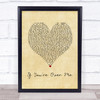 Years & Years If You're Over Me Vintage Heart Song Lyric Print