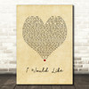 Zara Larsson I Would Like Vintage Heart Song Lyric Print