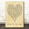 Bring Me Your Cup UB40 Vintage Heart Quote Song Lyric Print
