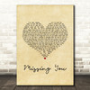 Chris De Burgh Missing You Vintage Heart Song Lyric Music Art Print