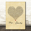 Counting Crows Mr. Jones Vintage Heart Song Lyric Music Art Print