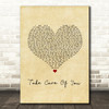 Ella Henderson Take Care Of You Vintage Heart Song Lyric Music Art Print