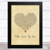 Ella Henderson Take Care Of You Vintage Heart Song Lyric Music Art Print