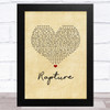 iiO Rapture Vintage Heart Song Lyric Music Art Print