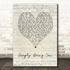 Isla Grant Simply Being You Vintage Heart Song Lyric Music Art Print
