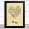 London Grammar Strong Vintage Heart Song Lyric Music Art Print