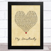 My Sensitivity My Sensitivity Vintage Heart Song Lyric Music Art Print